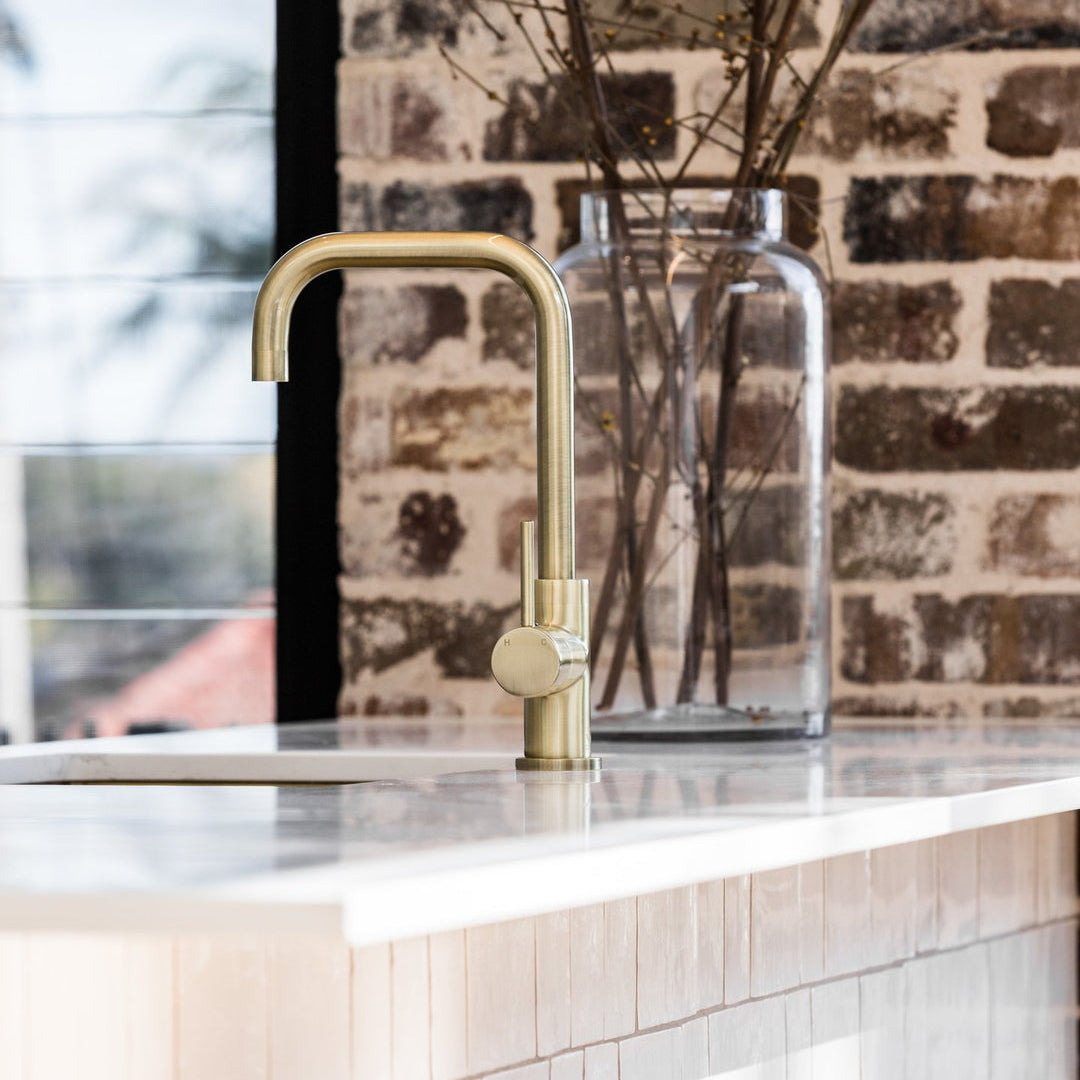 Meir Square Neck Single Lever Kitchen Mixer Tap Tiger Bronze MK02-PVDBB LS2