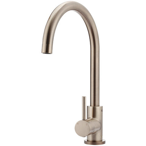 Meir Round Swan Neck Kitchen Mixer Tap Champagne MK03-CH_1