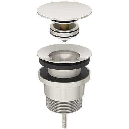 Meir Universal Push Button Basin & Bath Waste - With or Without Overflow Brushed Nickel MP04F-UNI-PVDBN_3