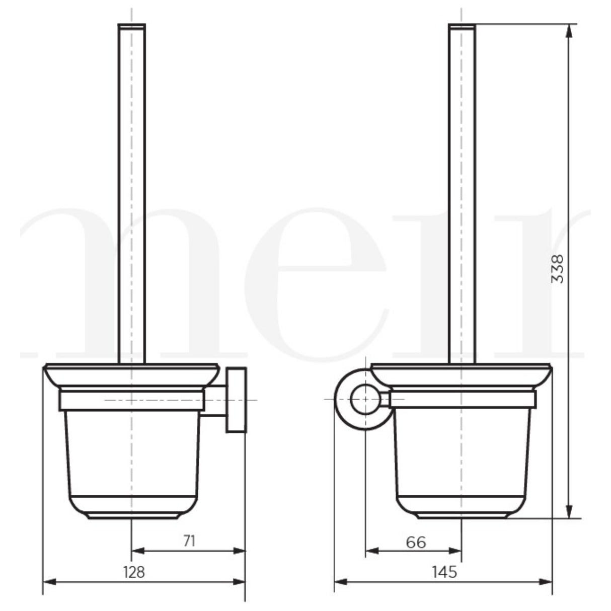 Meir Round Wall Mounted Toilet Brush & Holder Brushed Nickel MTO01-R-PVDBN LD