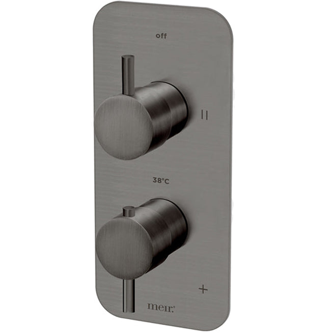 Meir 2 Outlet Thermostatic Concealed Shower Valve With Diverter - Shadow MTV22-SET-PVDGM