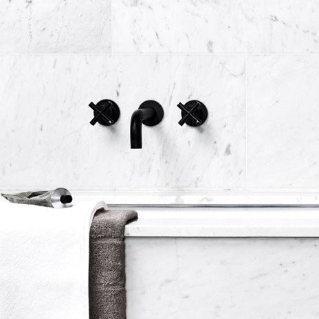 Meir Wall Mounted Bath Set Matt Black LS
