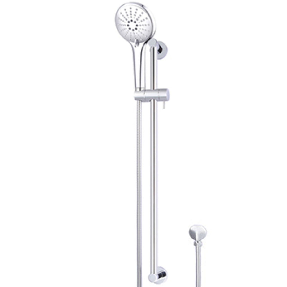 Meir Round Sliding Rail Kit With Three Spray Handset & Elbow Outlet - Chrome MZ04BN-SET-C_2