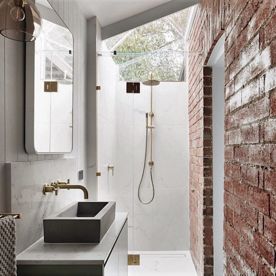 Meir 2 Outlet Round 200mm Rigid Riser Shower Kit With Diverter & Elbow Outlet Tiger Bronze MZ0704-R-PVDBB LS2