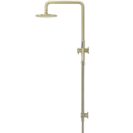 Meir 2 Outlet Round 200mm Rigid Riser Shower Kit With Diverter & Elbow Outlet Tiger Bronze MZ0704-R-PVDBB_3