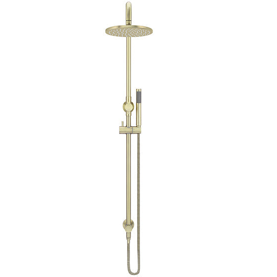 Meir 2 Outlet Round 200mm Rigid Riser Shower Kit With Diverter & Elbow Outlet Tiger Bronze MZ0704-R-PVDBB_2