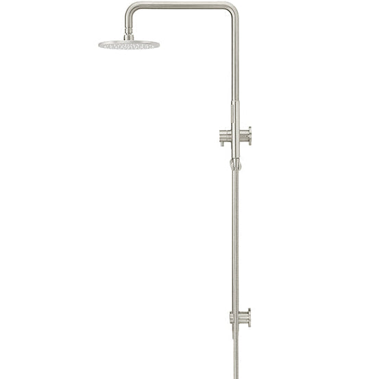 Meir 2 Outlet Round 200mm Rigid Riser Shower Kit With Diverter & Elbow Outlet Brushed Nickel MZ0704-R-PVDBN_3