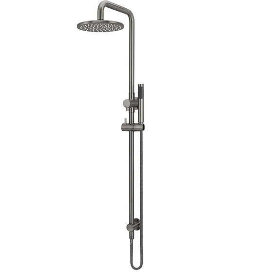 Meir 2 Outlet Round 200mm Rigid Riser Shower Kit With Diverter & Elbow Outlet Shadow MZ0704-R-PVDGM_1