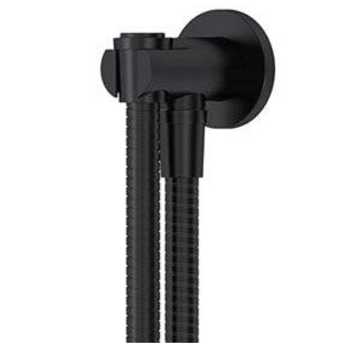 Meir Round Elbow Outlet with Holder, Hose, without Handset Matt Black MZ08B_1