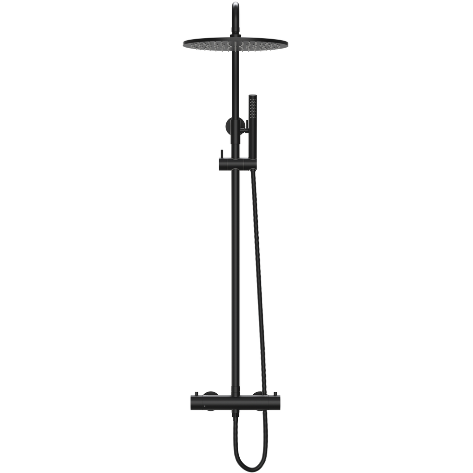 Meir Round 2 Outlet Exposed Thermostatic Shower Set Matt Black MZT01N_2