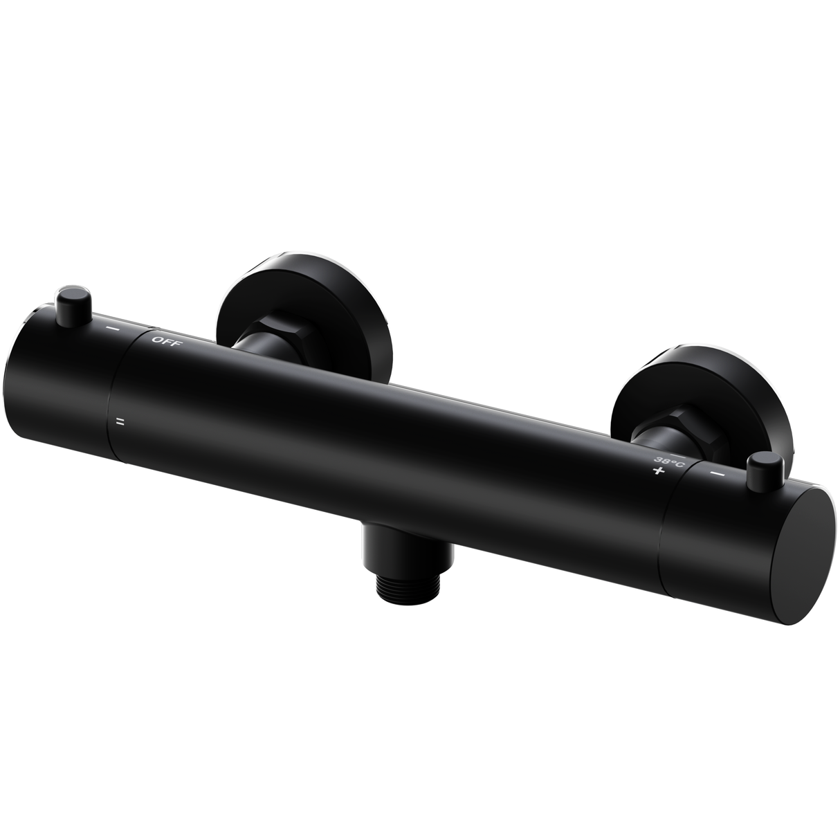 Meir Round Thermostatic Bar Shower Valve Matt Black MZT03N_1