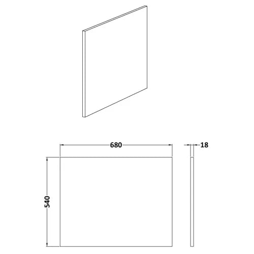 Nuie L-Shaped Shower Bath End Panel MDF/MFC Gloss White NMP131 LD