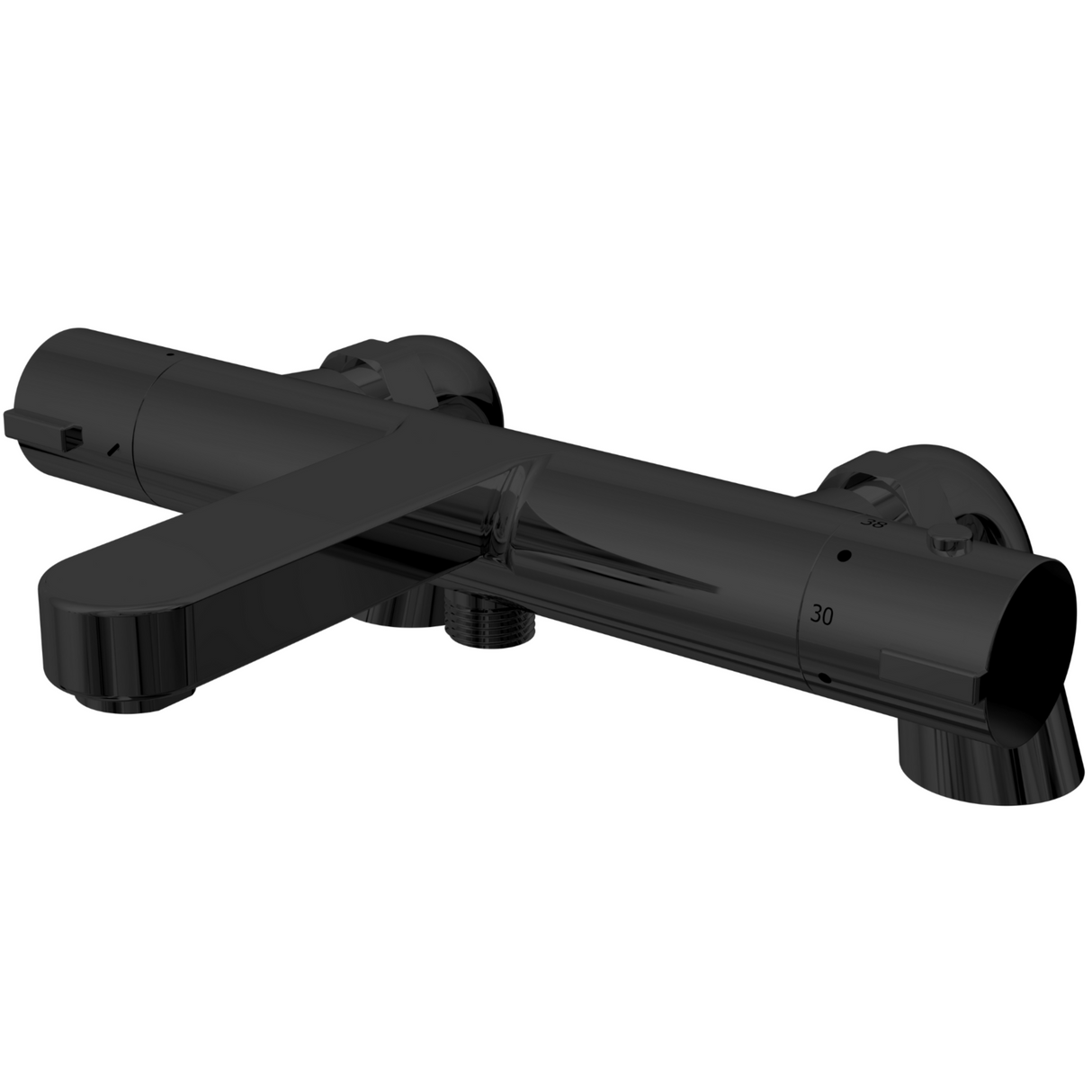 Ellsi Orhan Pillar Mounted Thermostatic Bath Shower Mixer Tap MATT BLACK ORH-07-MB