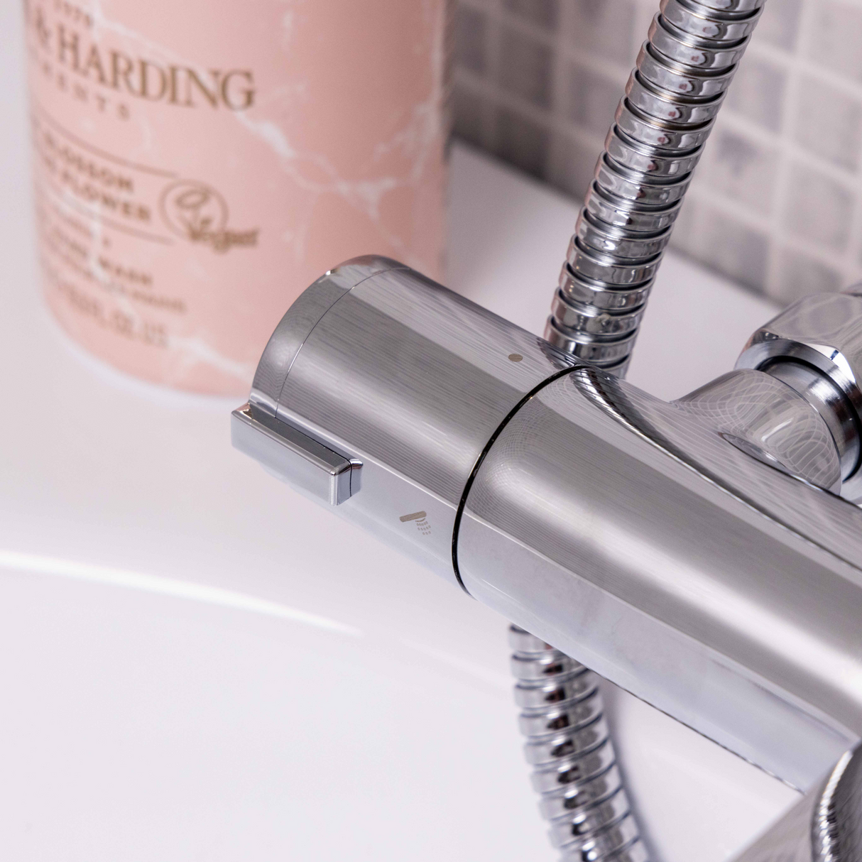 Ellsi Orhan Pillar Mounted Thermostatic Bath Shower Mixer Tap CHROME ORH-07-CH LS4