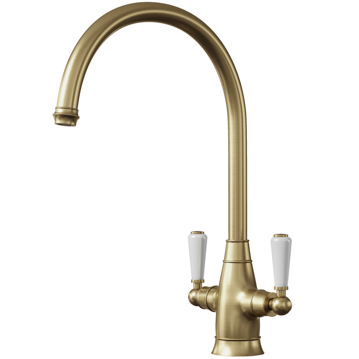 Ellsi Oswald Traditional Twin Lever Kitchen Mixer Tap BRUSHED BRASS OSW-01-BB