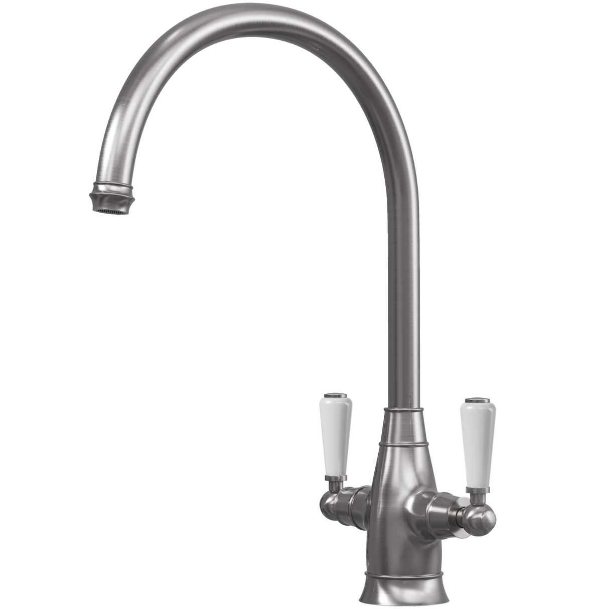 Ellsi Oswald Traditional Twin Lever Kitchen Mixer Tap PEWTER OSW-01-PEW