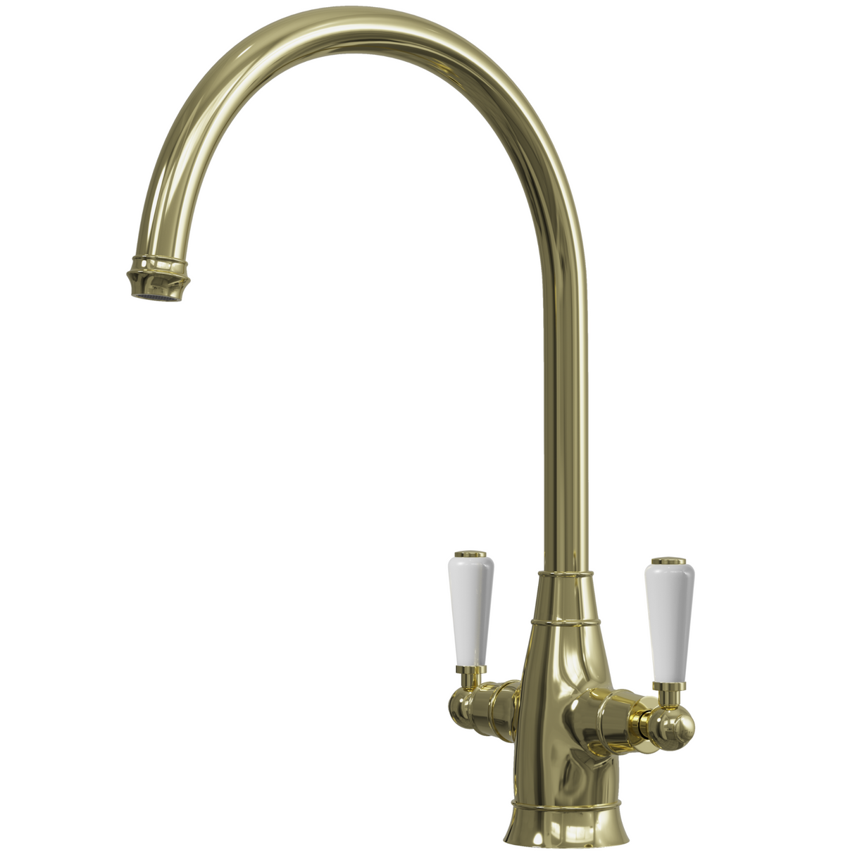 Ellsi Oswald Traditional Twin Lever Kitchen Mixer Tap POLISHED BRASS OSW-01-POB