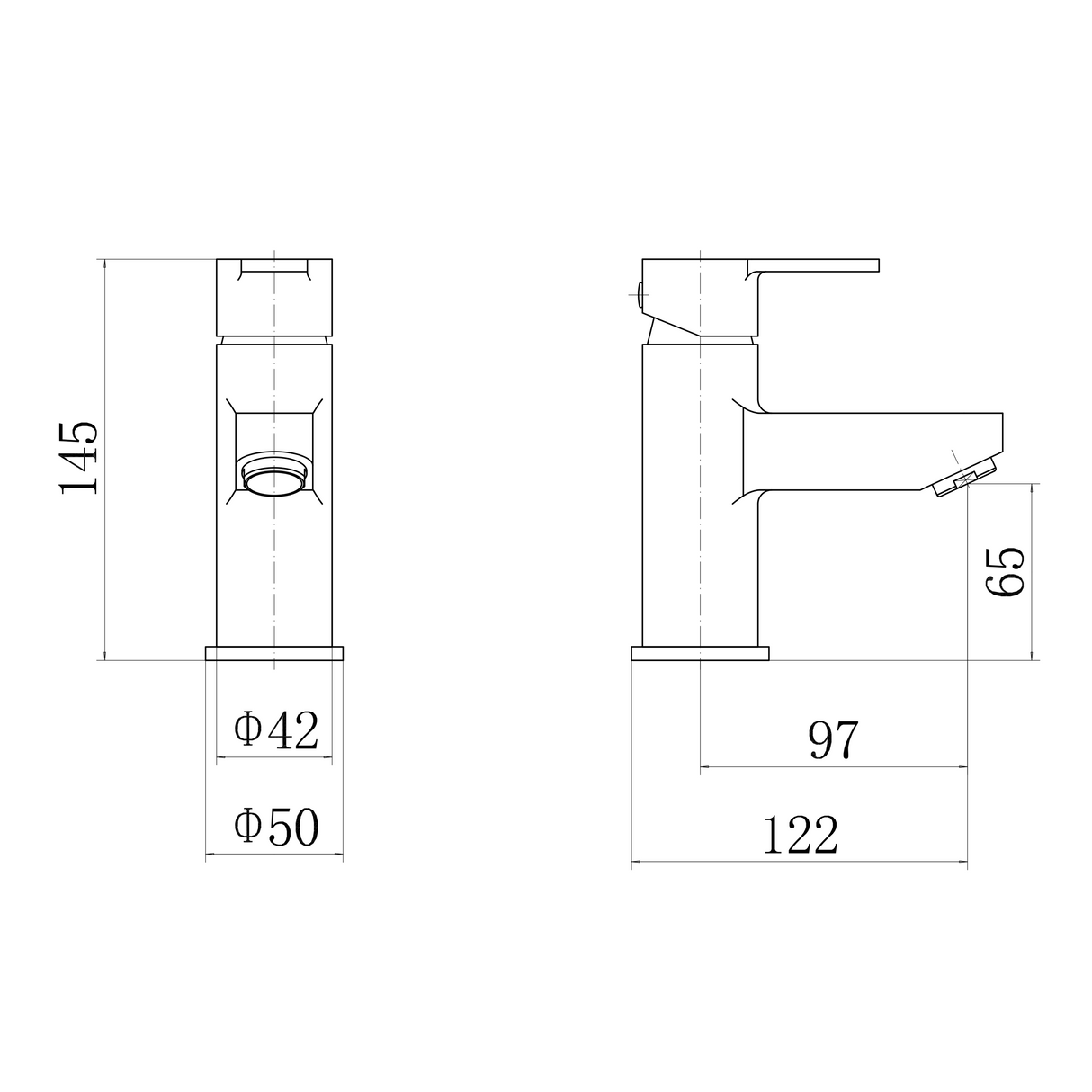 Ellsi Oxford Mono Basin Mixer Tap Chrome OXF-01-CH LD