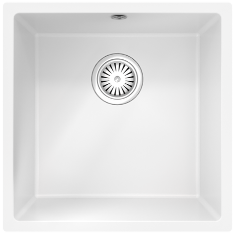 Ellsi Comite 1.0 Bowl Composite Undermount Kitchen Sink Matt White 440mm x 440mm MATT WHITE PDT-000095_1