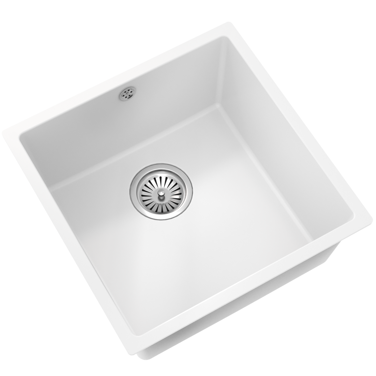 Ellsi Comite 1.0 Bowl Composite Undermount Kitchen Sink Matt White 440mm x 440mm MATT WHITE PDT-000095_2