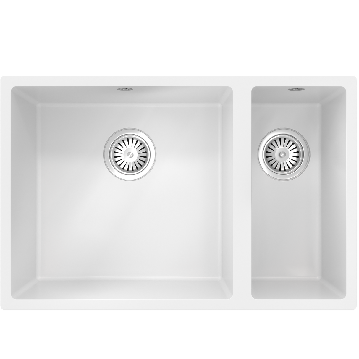 Ellsi Comite 1.5 Bowl Composite Undermount Kitchen Sink Matt White 670mm x 440mm MATT WHITE PDT-000096_1