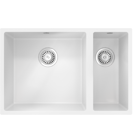 Ellsi Comite 1.5 Bowl Composite Undermount Kitchen Sink Matt White 670mm x 440mm MATT WHITE PDT-000096_1
