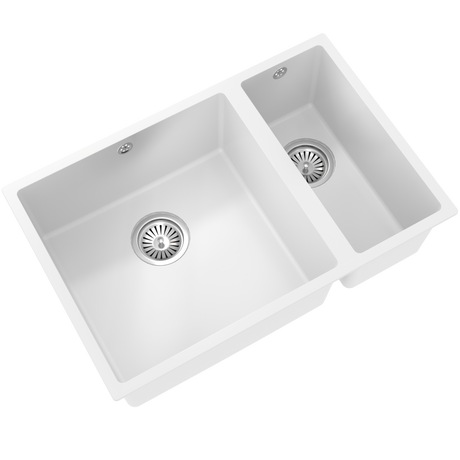 Ellsi Comite 1.5 Bowl Composite Undermount Kitchen Sink Matt White 670mm x 440mm MATT WHITE PDT-000096_2