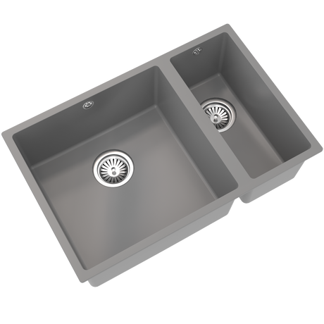 Ellsi Comite 1.5 Bowl Composite Undermount Kitchen Sink Matt Grey 670mm x 440mm MATT GREY PDT-000098_2