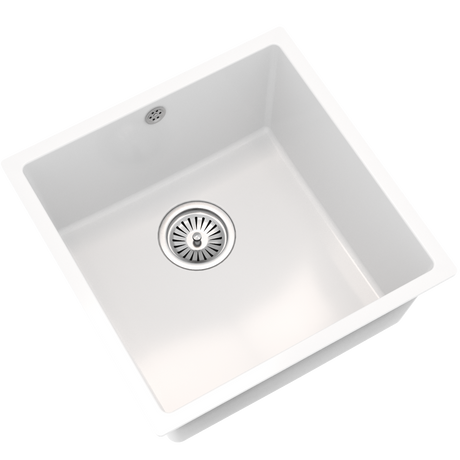 Ellsi Comite 1.0 Bowl Composite Undermount Kitchen Sink Gloss White 440mm x 440mm GLOSS WHITE PDT-000103_2