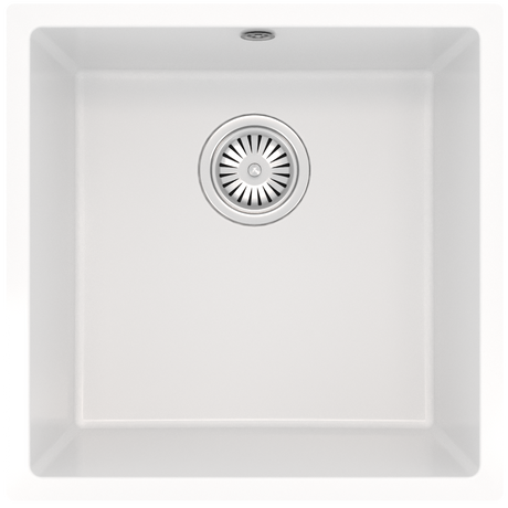 Ellsi Comite 1.0 Bowl Composite Undermount Kitchen Sink Gloss White 440mm x 440mm GLOSS WHITE PDT-000103_1