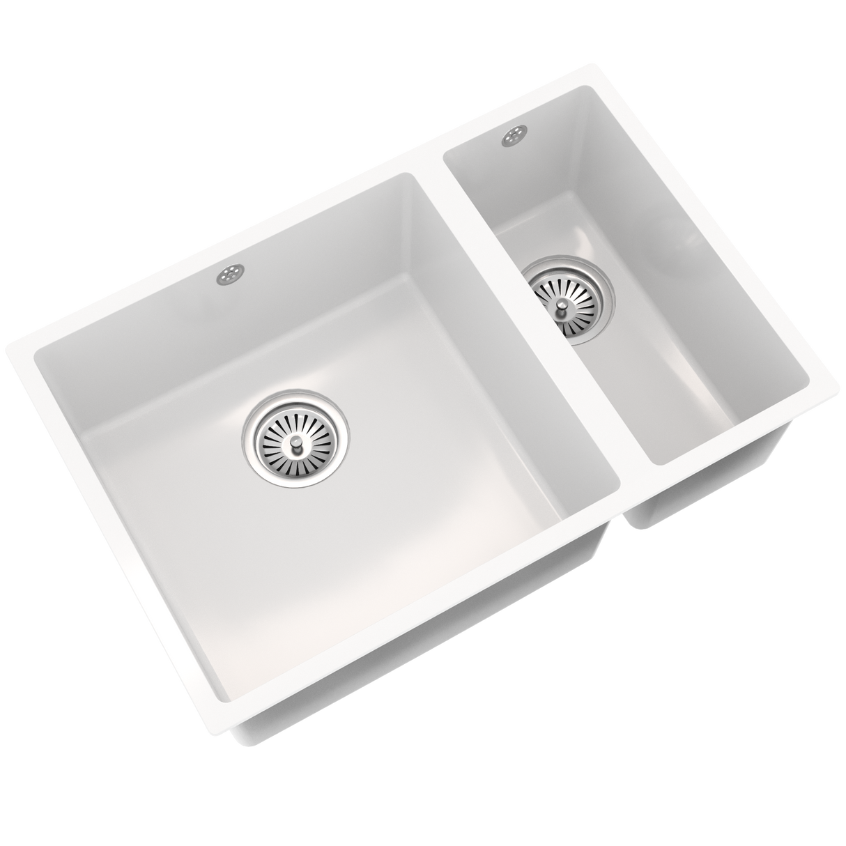 Ellsi Comite 1.5 Bowl Composite Undermount Kitchen Sink Gloss White 670mm x 440mm GLOSS WHITE PDT-000104_2