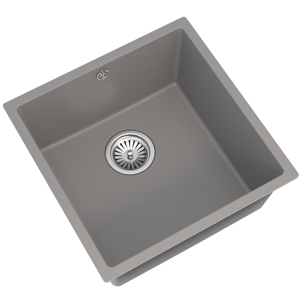 Ellsi Comite 1.0 Bowl Composite Undermount Kitchen Sink Gloss Grey 440mm x 440mm GLOSS GREY PDT-000105_2