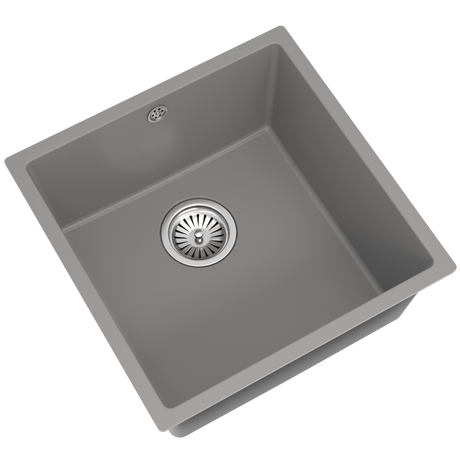 Ellsi Comite 1.0 Bowl Composite Undermount Kitchen Sink Gloss Grey 440mm x 440mm GLOSS GREY PDT-000105_2