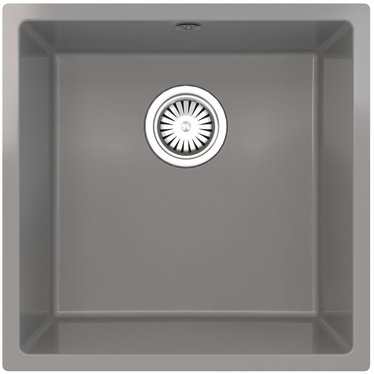 Ellsi Comite 1.0 Bowl Composite Undermount Kitchen Sink Gloss Grey 440mm x 440mm GLOSS GREY PDT-000105_1