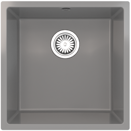 Ellsi Comite 1.0 Bowl Composite Undermount Kitchen Sink Gloss Grey 440mm x 440mm GLOSS GREY PDT-000105_1