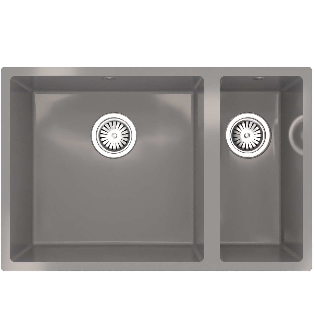 Ellsi Comite 1.5 Bowl Composite Undermount Kitchen Sink Gloss Grey 670mm x 440mm GLOSS GREY PDT-000106_1
