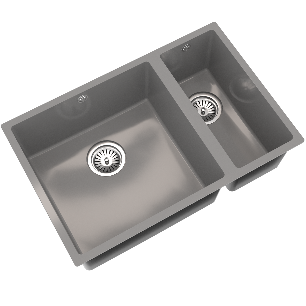 Ellsi Comite 1.5 Bowl Composite Undermount Kitchen Sink Gloss Grey 670mm x 440mm GLOSS GREY PDT-000106_2