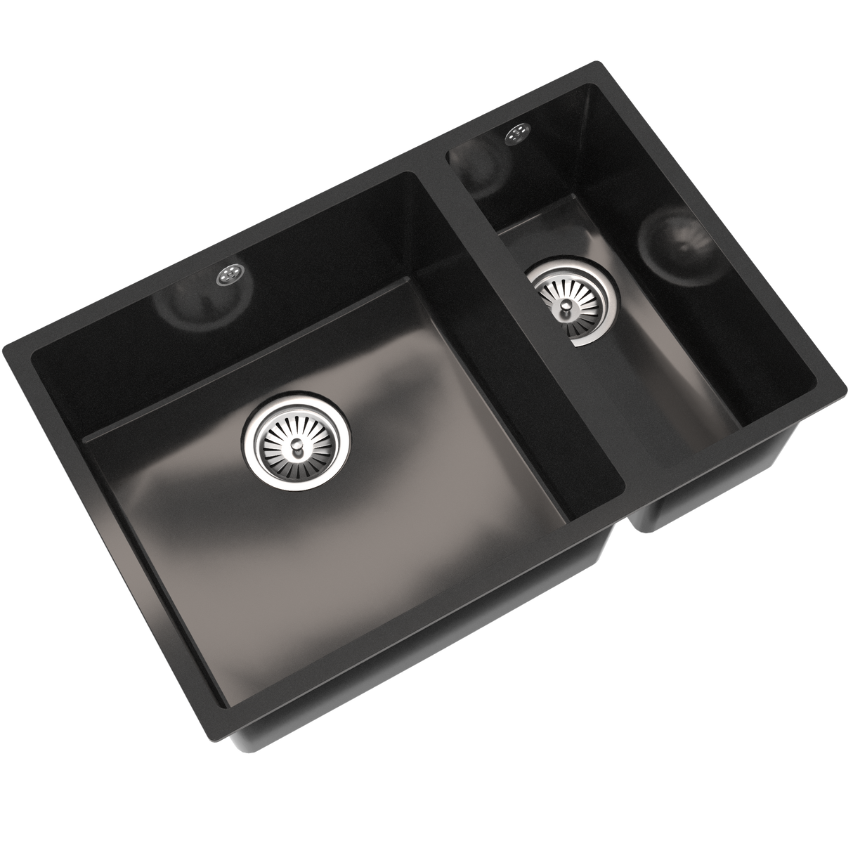 Ellsi Comite 1.5 Bowl Composite Undermount Kitchen Sink Gloss Black 670mm x 440mm GLOSS BLACK PDT-000108_2