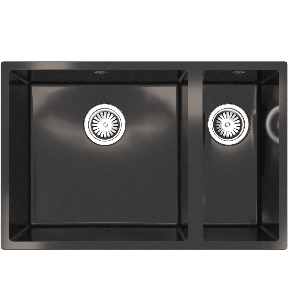 Ellsi Comite 1.5 Bowl Composite Undermount Kitchen Sink Gloss Black 670mm x 440mm GLOSS BLACK PDT-000108_1