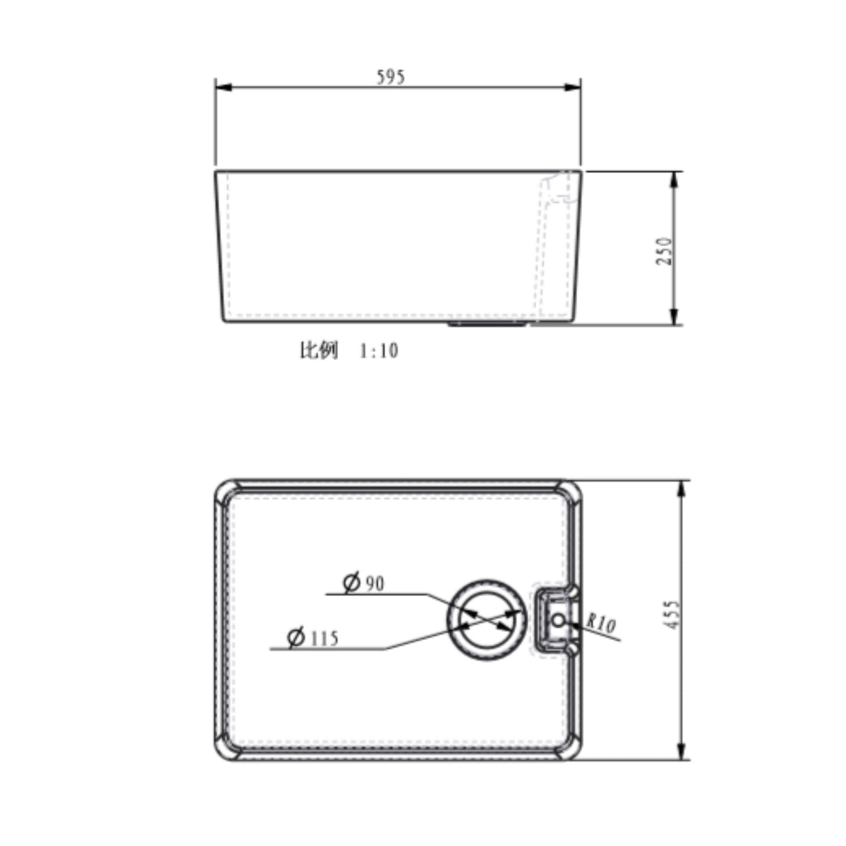 Ellsi Comite 1.0 Bowl Composite Belfast Kitchen Sink Gloss White 595mm x 445mm GLOSS WHITE PDT-000258 LD