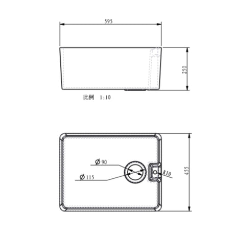 Ellsi Comite 1.0 Bowl Composite Belfast Kitchen Sink Gloss White 595mm x 445mm GLOSS WHITE PDT-000258 LD