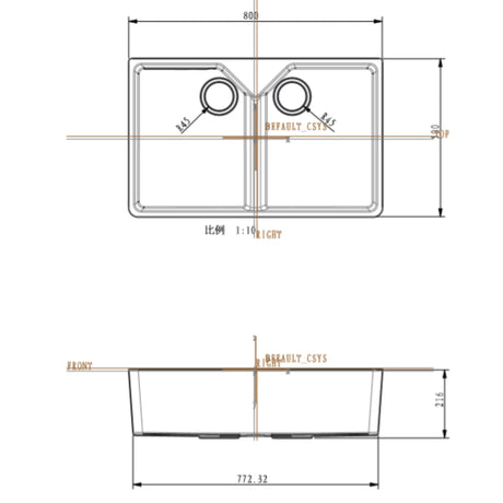 Ellsi Comite 2.0 Bowl Composite Belfast Kitchen Sink Gloss White 800mm x 500mm GLOSS WHITE PDT-000259 LD
