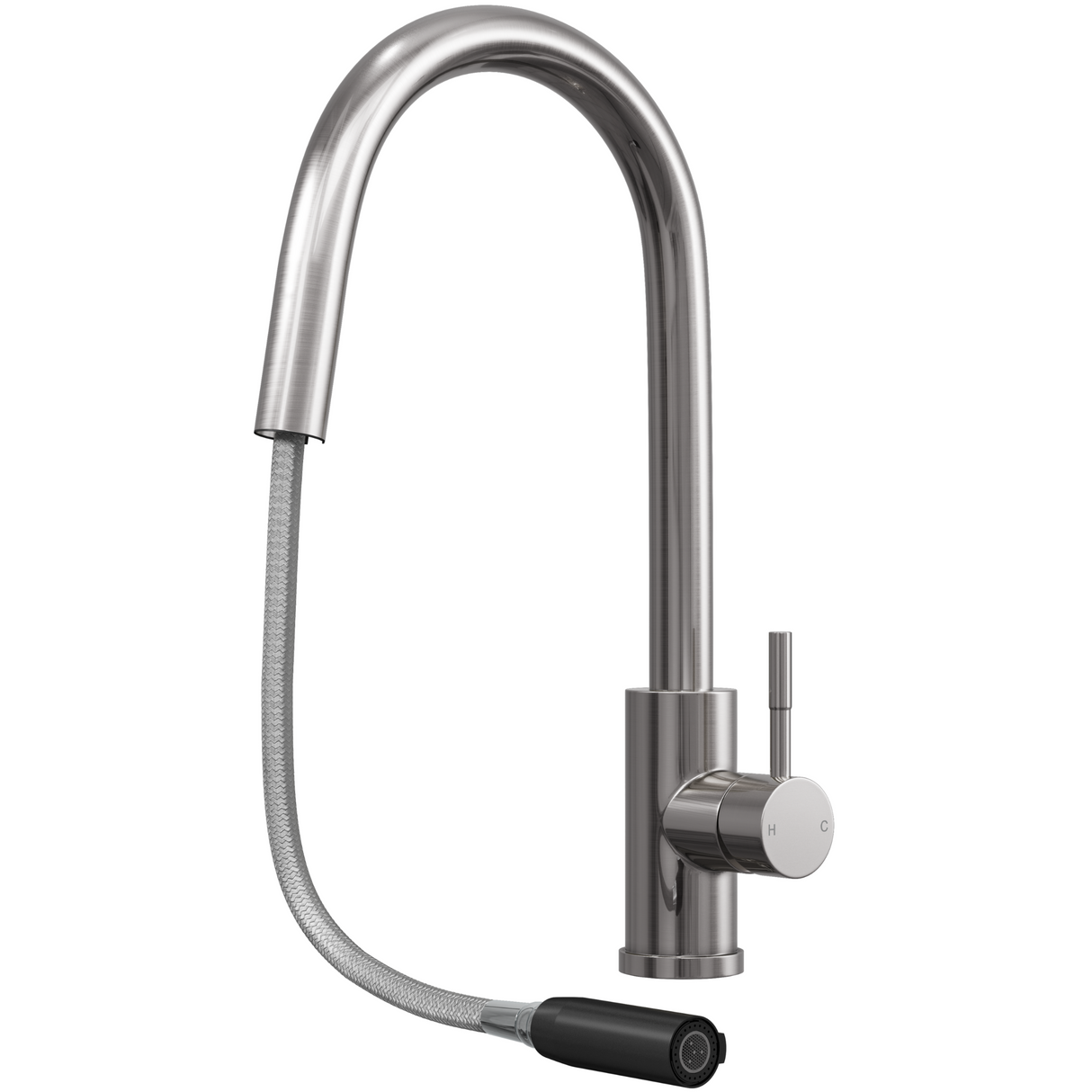 Ellsi Velia Pull-Out Single Lever Kitchen Mixer Tap BRUSHED STEEL VEL-01-BS_2