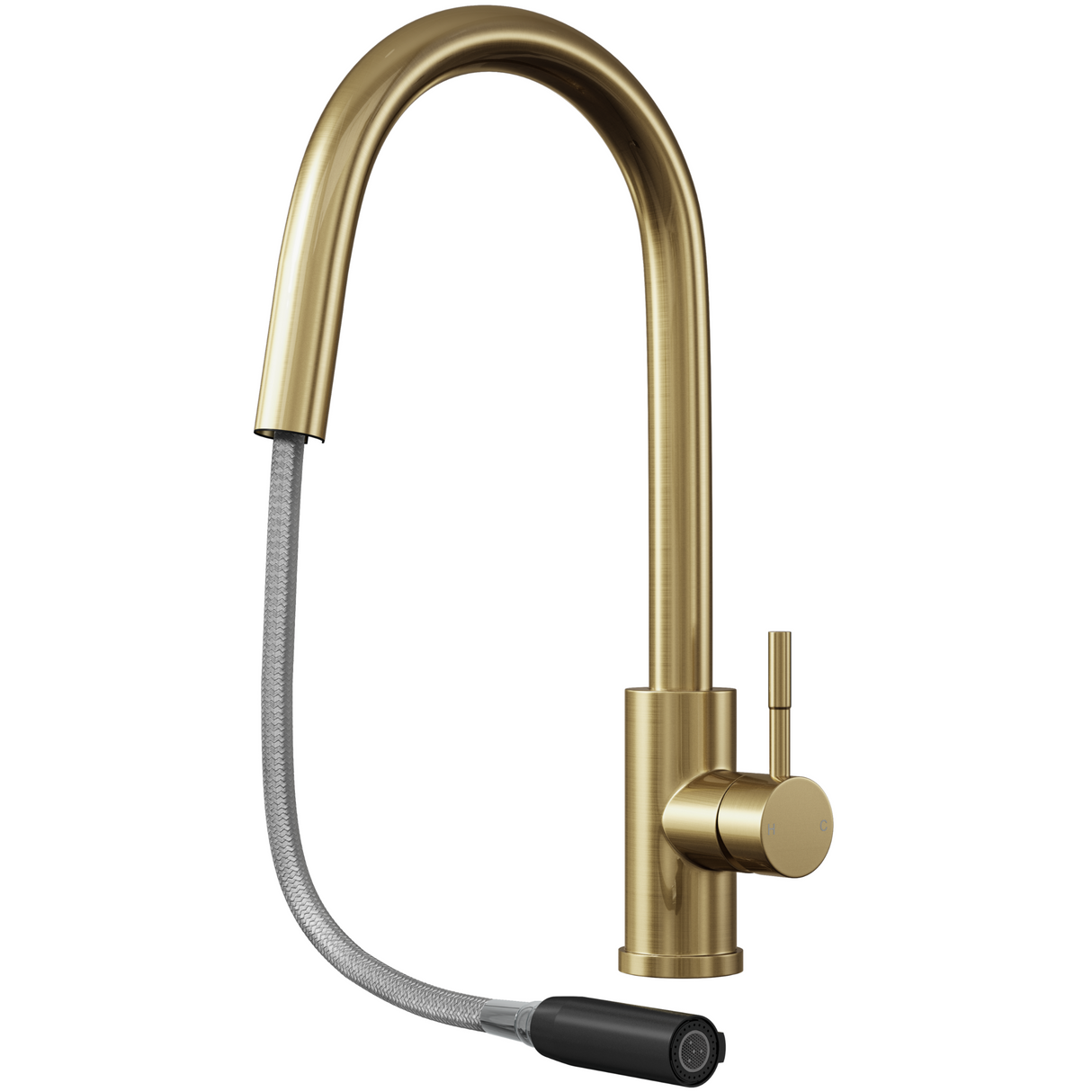 Ellsi Velia Pull-Out Single Lever Kitchen Mixer Tap BRUSHED BRASS VEL-01-BB_2