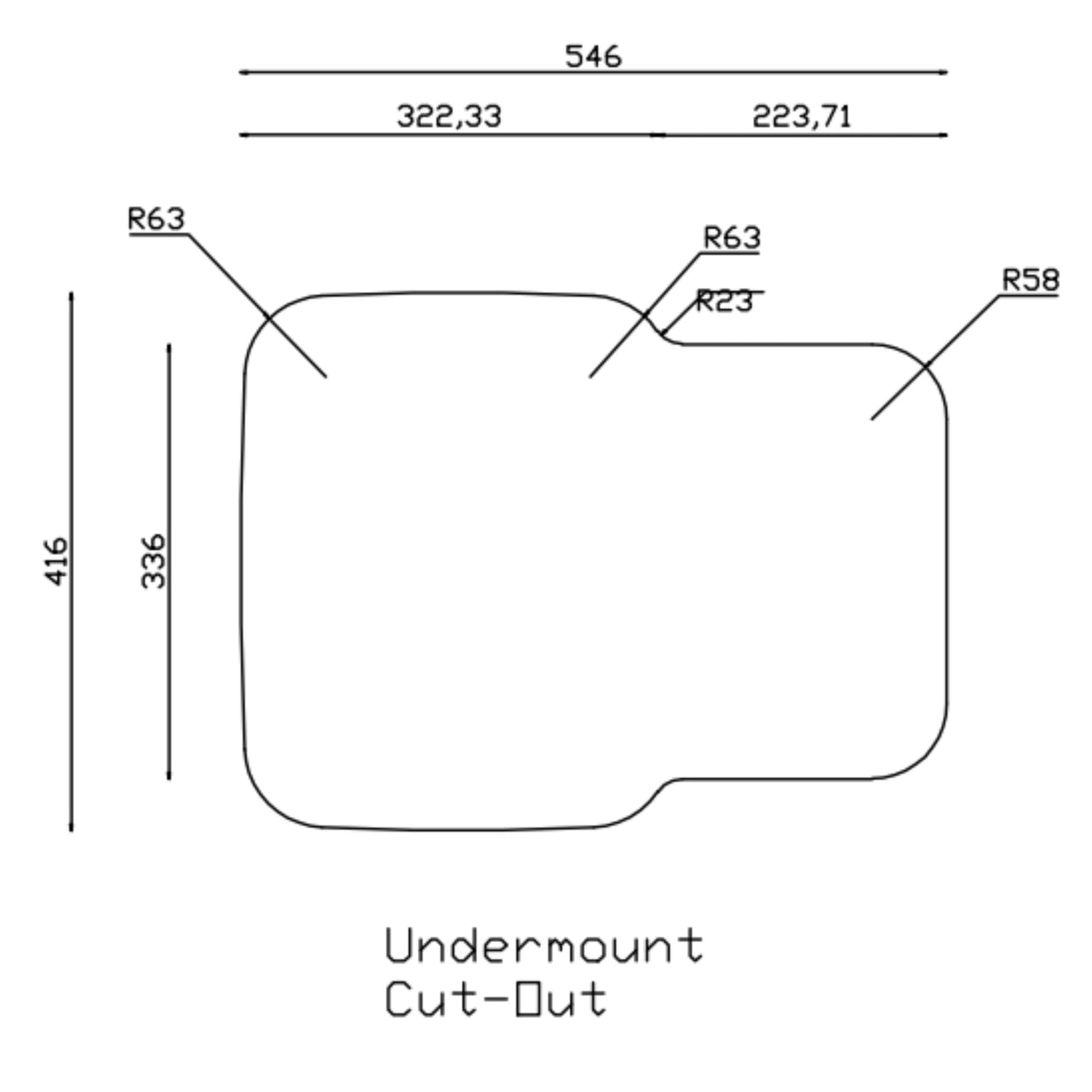 Ellsi Nur 1.5 Bowl Satin Stainless Steel Undermount Kitchen Sink 595mm x 460mm SATIN S/S PDT-000520-64-65 LD LD2