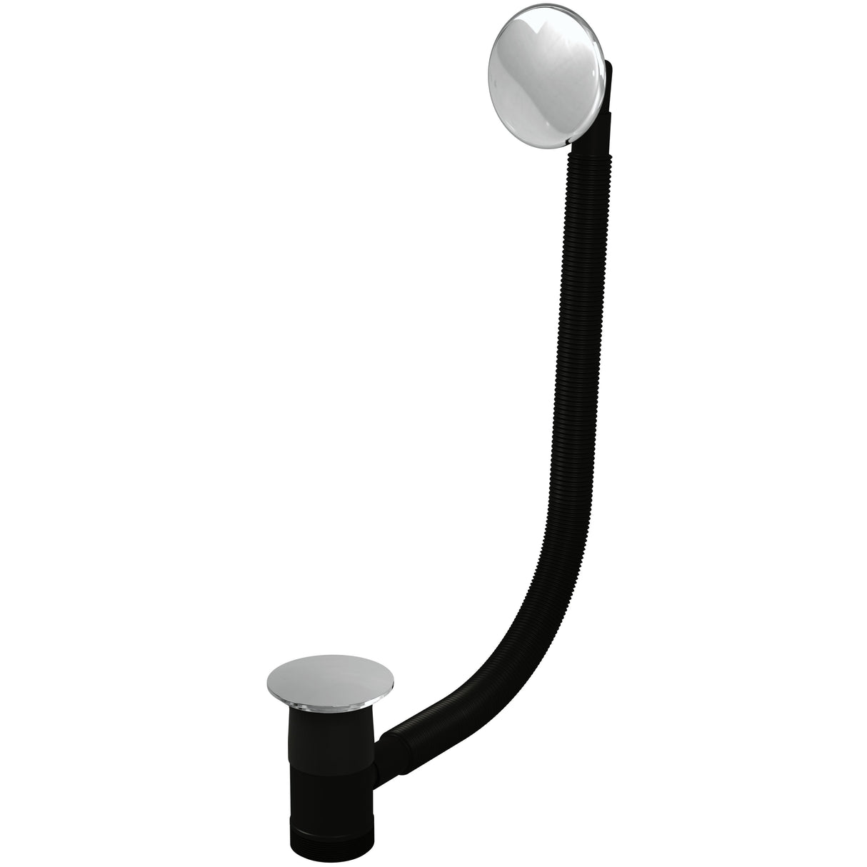 Top-Fix Round Push Button Bath Waste & Overflow Chrome PDT-000599