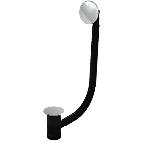 Top-Fix Round Push Button Bath Waste & Overflow Chrome PDT-000599