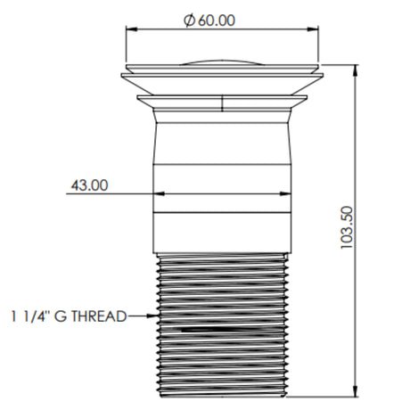 Top-Fix Push Button Click Clack Basin Waste - Unslotted CHROME PDT-000600 LD
