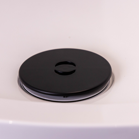 Top-Fix 90mm Shower Tray Waste With Elbow - Matt Black Cover PDT-000729_3