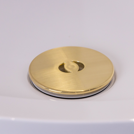 Top-Fix 90mm Shower Tray Waste With Elbow - Brushed Brass Cover PDT-000733_3